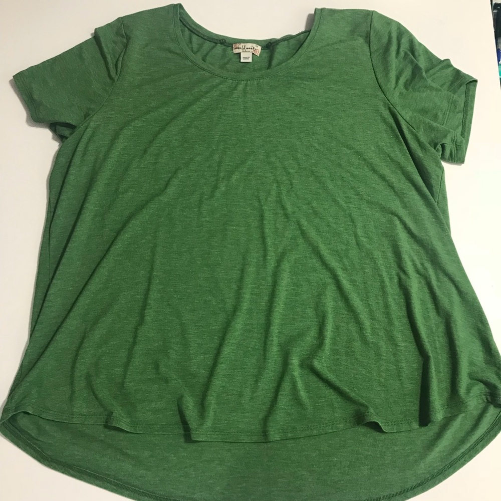 ‼️World Unity Moss Soft Stretchy High low Tunic 3X